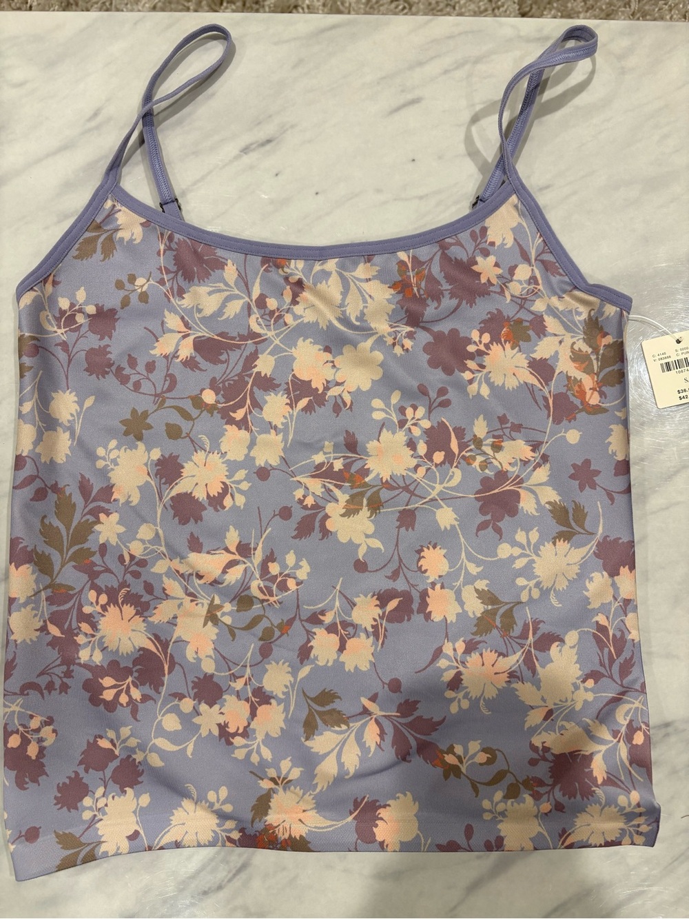 Anthropologie LyreBird Floral Print Lavender Cami Tank Top